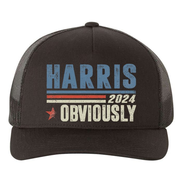 Harris Obviously A Vote For 2024 President Kamala Harris Yupoong Adult 5-Panel Trucker Hat