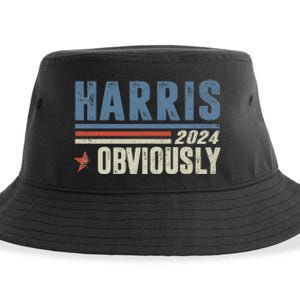 Harris Obviously A Vote For 2024 President Kamala Harris Sustainable Bucket Hat