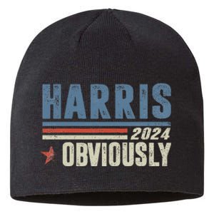 Harris Obviously A Vote For 2024 President Kamala Harris Sustainable Beanie