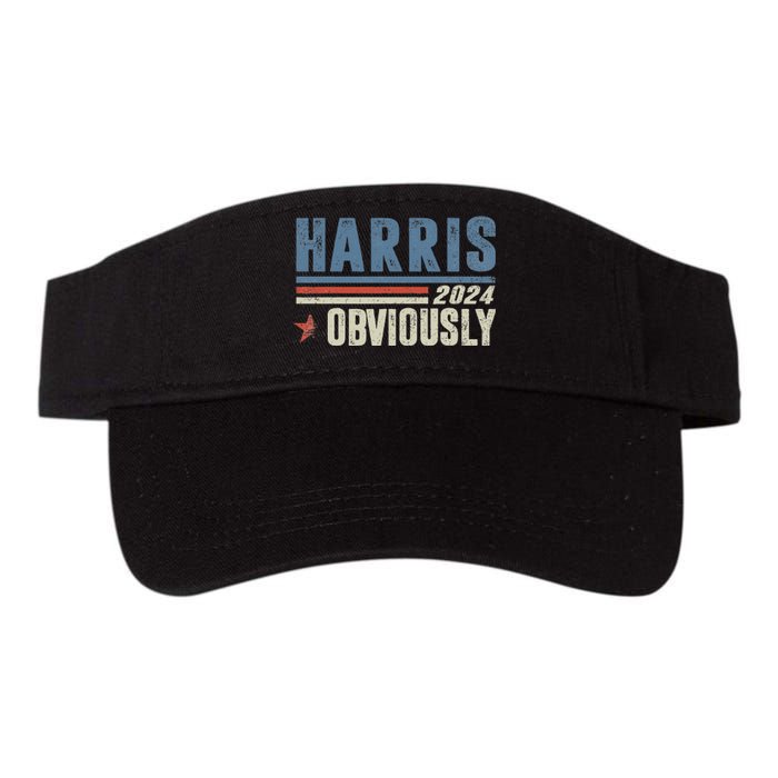 Harris Obviously A Vote For 2024 President Kamala Harris Valucap Bio-Washed Visor