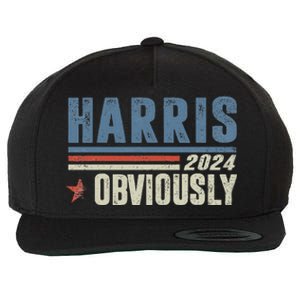 Harris Obviously A Vote For 2024 President Kamala Harris Wool Snapback Cap