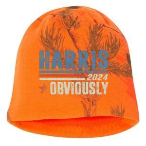 Harris Obviously A Vote For 2024 President Kamala Harris Kati - Camo Knit Beanie