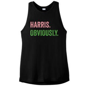 Harris. Obviously. A Vote For 2024 President Kamala Harris Ladies PosiCharge Tri-Blend Wicking Tank