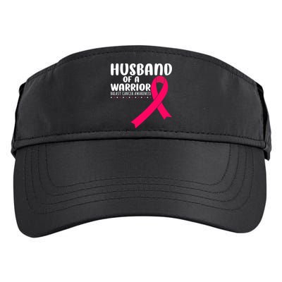 Husband Of A Warrior Pink Ribbon Breast Cancer Support Adult Drive Performance Visor