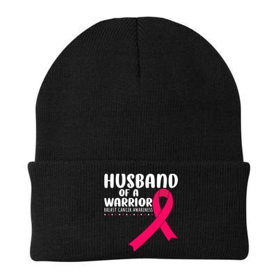 Husband Of A Warrior Pink Ribbon Breast Cancer Support Beanie