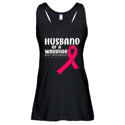 Husband Of A Warrior Pink Ribbon Breast Cancer Support Ladies Essential Flowy Tank