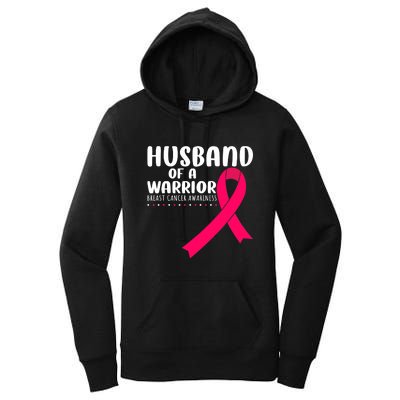 Husband Of A Warrior Pink Ribbon Breast Cancer Support Women's Pullover Hoodie