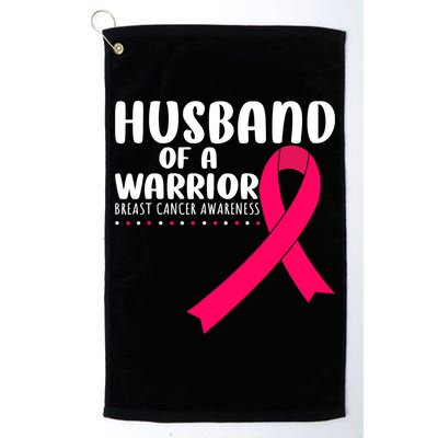 Husband Of A Warrior Pink Ribbon Breast Cancer Support Golf Towel