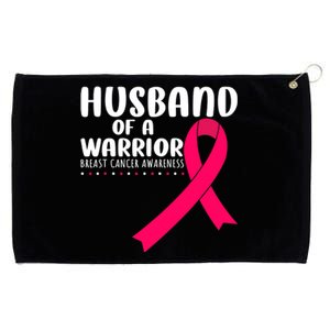 Husband Of A Warrior Pink Ribbon Breast Cancer Support Grommeted Golf Towel