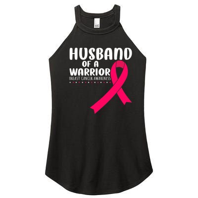 Husband Of A Warrior Pink Ribbon Breast Cancer Support Women's Perfect Tri Rocker Tank