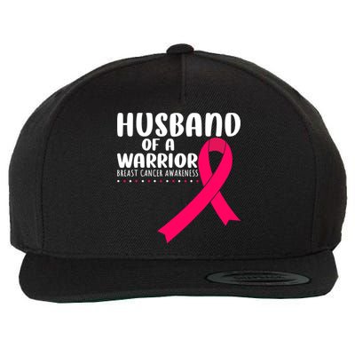 Husband Of A Warrior Pink Ribbon Breast Cancer Support Wool Snapback Cap