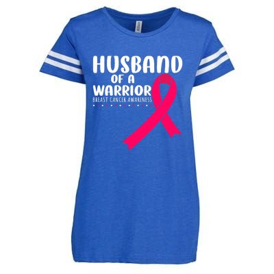 Husband Of A Warrior Pink Ribbon Breast Cancer Support Enza Ladies Jersey Football T-Shirt