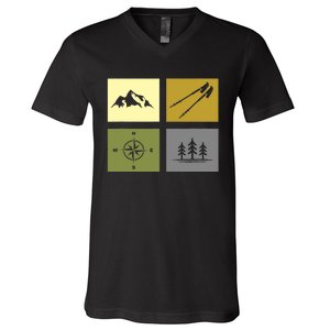 Hiking Outdoor Backpacking Hiking V-Neck T-Shirt