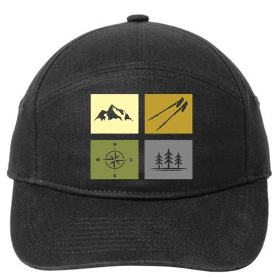 Hiking Outdoor Backpacking Hiking 7-Panel Snapback Hat