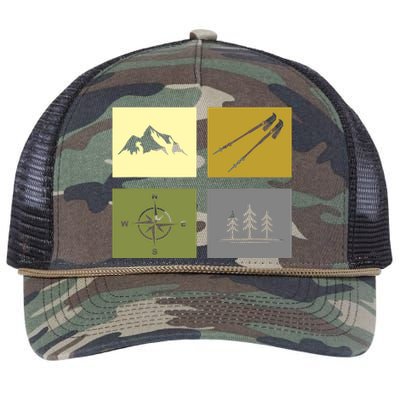 Hiking Outdoor Backpacking Hiking Retro Rope Trucker Hat Cap