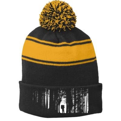 Hiking Outdoor Backpacking Hiking Stripe Pom Pom Beanie