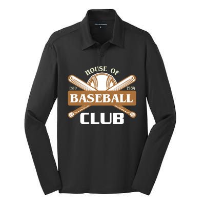 House Of Baseball Club Silk Touch Performance Long Sleeve Polo