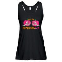 Halloween October Breast Cancer Pink Ribbon Pumpkin Ladies Essential Flowy Tank