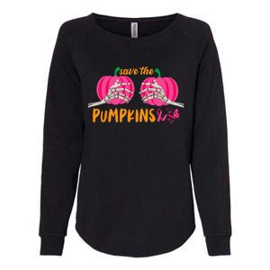 Halloween October Breast Cancer Pink Ribbon Pumpkin Womens California Wash Sweatshirt