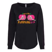 Halloween October Breast Cancer Pink Ribbon Pumpkin Womens California Wash Sweatshirt