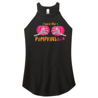 Halloween October Breast Cancer Pink Ribbon Pumpkin Women's Perfect Tri Rocker Tank