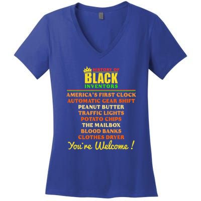 History Of Black Inventors BHM African Pride Women's V-Neck T-Shirt