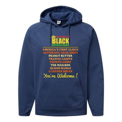 History Of Black Inventors BHM African Pride Performance Fleece Hoodie