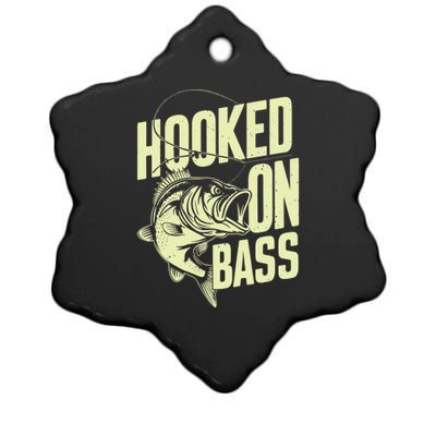 Hooked On Bass Fishing Cute Gift Ceramic Star Ornament