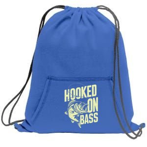 Hooked On Bass Fishing Cute Gift Sweatshirt Cinch Pack Bag