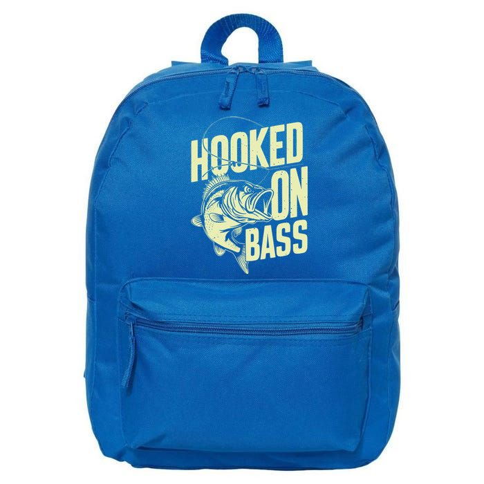 Hooked On Bass Fishing Cute Gift 16 in Basic Backpack