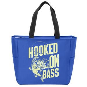 Hooked On Bass Fishing Cute Gift Zip Tote Bag