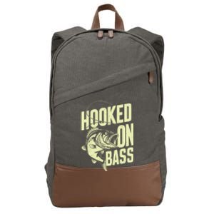 Hooked On Bass Fishing Cute Gift Cotton Canvas Backpack