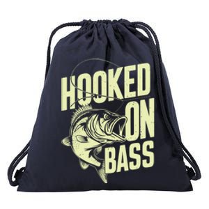 Hooked On Bass Fishing Cute Gift Drawstring Bag