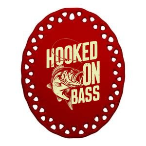 Hooked On Bass Fishing Cute Gift Ceramic Oval Ornament