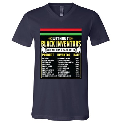 History Of Black Inventors Black History Month V-Neck T-Shirt