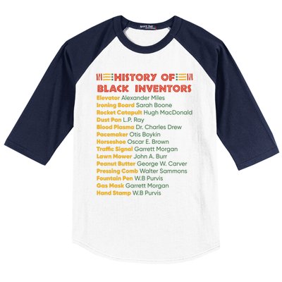 History Of Black Inventors Black History Gift Baseball Sleeve Shirt