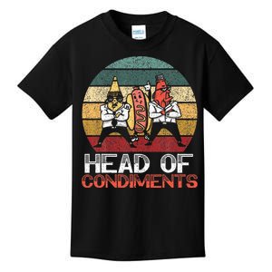 Head Of Condiments Food Lover Mustard Mayonnaise Kids T-Shirt