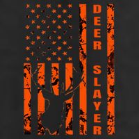 Hunter Orange Camo American Flag Deer Slayer Cool Comfort Performance Bucket Hat
