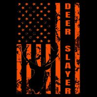 Hunter Orange Camo American Flag Deer Slayer Cooling Performance Crew T-Shirt