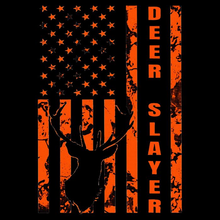 Hunter Orange Camo American Flag Deer Slayer Cooling Performance Crew T-Shirt