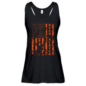 Hunter Orange Camo American Flag Deer Slayer Ladies Essential Flowy Tank