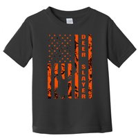 Hunter Orange Camo American Flag Deer Slayer Toddler T-Shirt