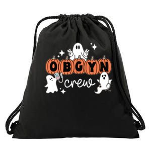 Halloween OBGYN Crew Ghost Obstetrics Nurse Squad Pumpkin Drawstring Bag