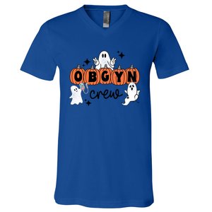 Halloween Obgyn Crew Squad One Spooky Obgyn Obstetrics Nurse Gift V-Neck T-Shirt