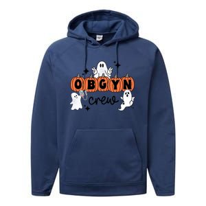 Halloween Obgyn Crew Squad One Spooky Obgyn Obstetrics Nurse Gift Performance Fleece Hoodie