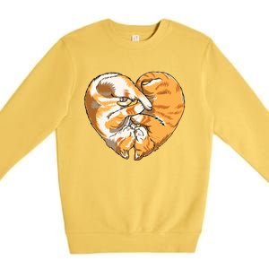 Heart Of Cats Animal Pet Cat Lover Cute Gift Premium Crewneck Sweatshirt