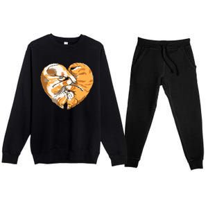 Heart Of Cats Animal Pet Cat Lover Cute Gift Premium Crewneck Sweatsuit Set