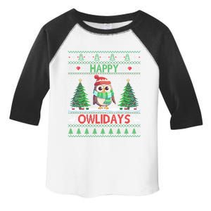 Happy Owlidays Cute Gift Funny Owl Ugly Christmas Gift Toddler Fine Jersey T-Shirt