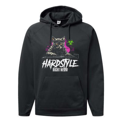 Hardstyle Outfit Cat Djs Hardstyle Right Meow Performance Fleece Hoodie