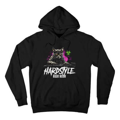 Hardstyle Outfit Cat Djs Hardstyle Right Meow Hoodie